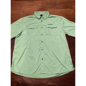 Field & Stream Shirt Mens XL Green Vented Short Sleeve Button Up Fishing Outdoor